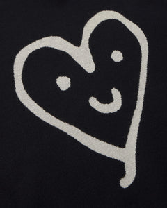 Khem Cute Heart Knitted Sweatshirt Black