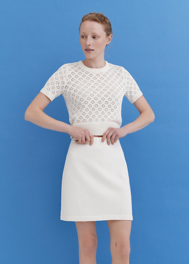 Knitted Cotton Mini Skirt Lily