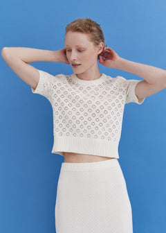 Knitted Cotton Lace Top Lily