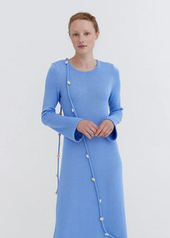 Knitted Cotton Maxi Dress Sky