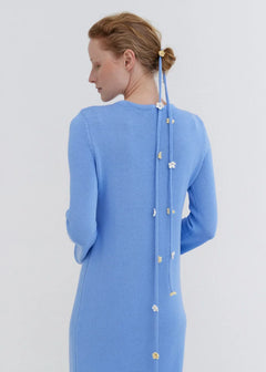Knitted Cotton Maxi Dress Sky