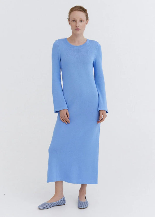 Knitted Cotton Maxi Dress Sky