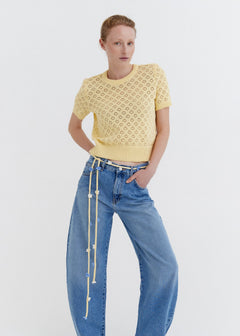 Knitted Cotton Lace Top Sun