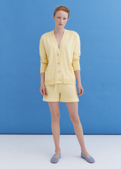 Knitted Cotton Cardigan and Shorts Set Sun
