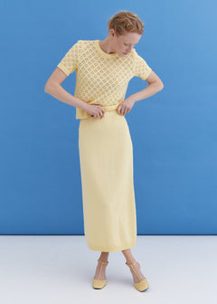 Knitted Cotton Midi Skirt Sun