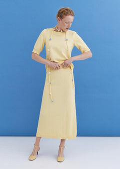 Knitted Cotton Midi Skirt Sun
