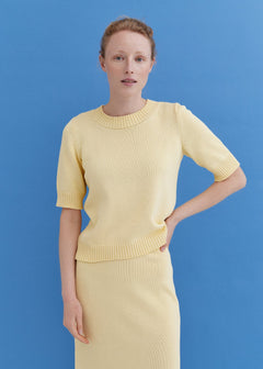 Knitted Cotton Short Sleeve Top Sun