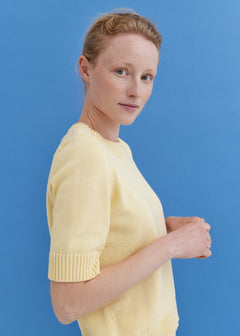 Knitted Cotton Short Sleeve Top Sun