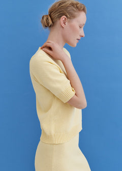 Knitted Cotton Short Sleeve Top Sun