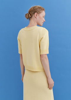 Knitted Cotton Short Sleeve Top Sun