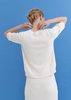Knitted Cotton Top and Skirt Set