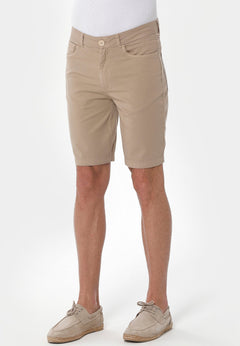 Men's Five-Pocket Organic Cotton Shorts Beige