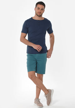 Men's Five-Pocket Organic Cotton Shorts Petrol Green