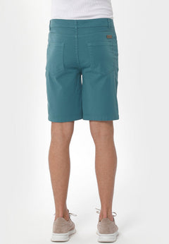 Men's Five-Pocket Organic Cotton Shorts Petrol Green