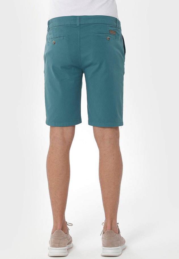 Men's Slim Organic Cotton Chino Shorts Petrol Green