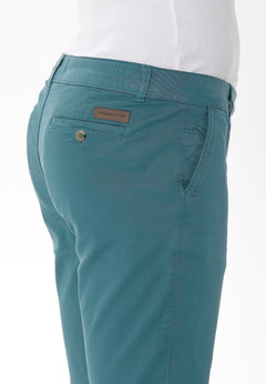 Men's Slim Organic Cotton Chino Shorts Petrol Green