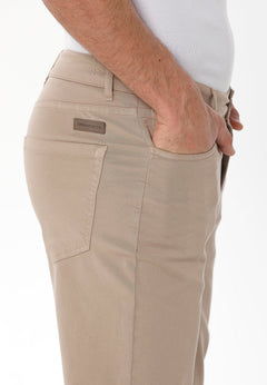 Men's Five-Pocket Organic Cotton Trousers Beige
