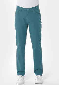 Men's Five-Pocket Organic Cotton Trousers Petrol Green