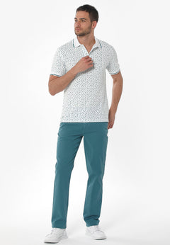 Men's Five-Pocket Organic Cotton Trousers Petrol Green