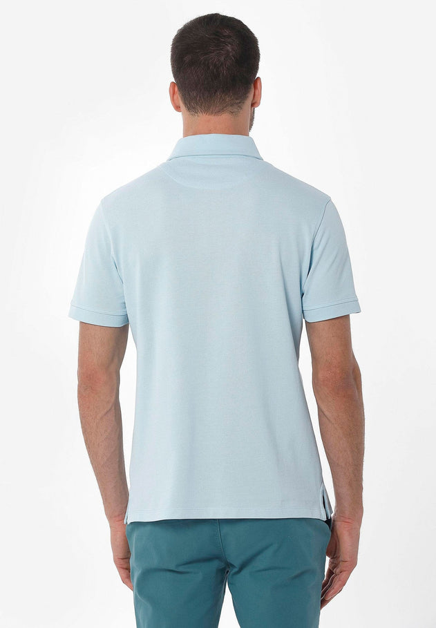 Men's Pique Polo T-Shirt Blue