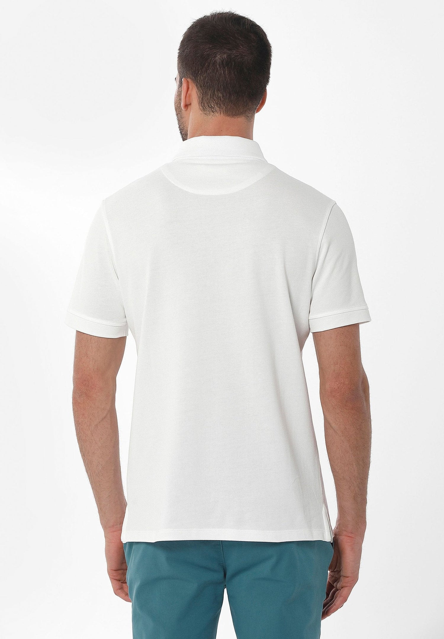 Men's Pique Polo T-Shirt Off White