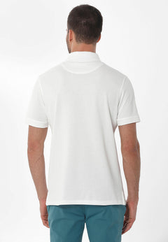Men's Pique Polo T-Shirt Off White