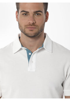 Men's Pique Polo T-Shirt Off White