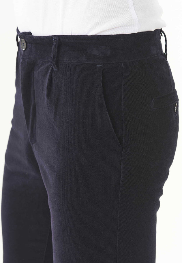 Miesten Vakosamettihousut Dark Navy