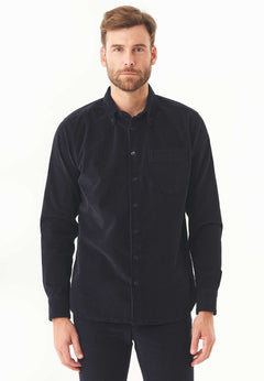 Men's Corduroy Button-Up Shirt Dark Navy