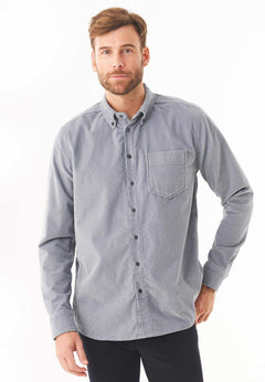 Men's Corduroy Button-Up Shirt Dusty Blue