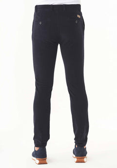 Men's Slim Fit Corduroy Trousers Dark Navy
