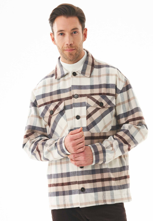Men's Flannel Overshirt Plaid Multicolor