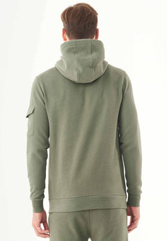 Men's Soft Touch Hoodie With Sleeve Pocket Mid Olive