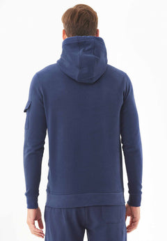 Men's Soft Touch Hoodie With Sleeve Pocket Navy