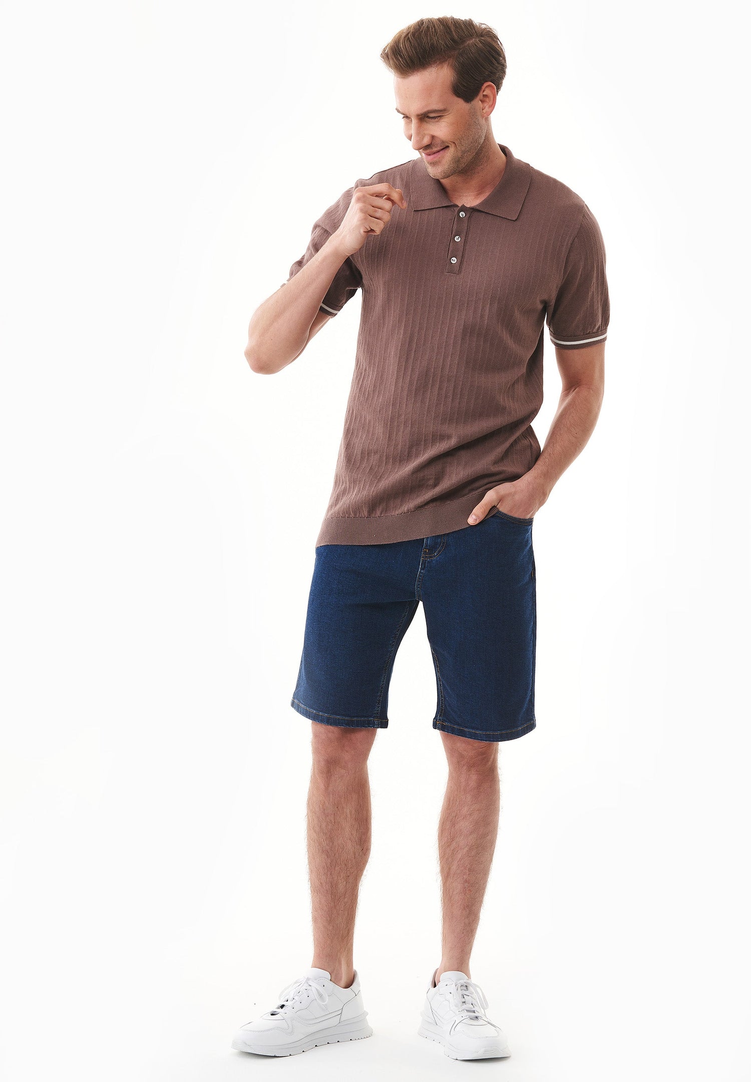 Men's Organic Cotton Denim Shorts Mid Blue