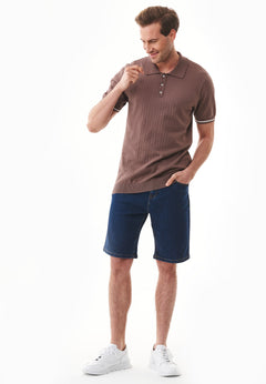 Men's Organic Cotton Denim Shorts Mid Blue