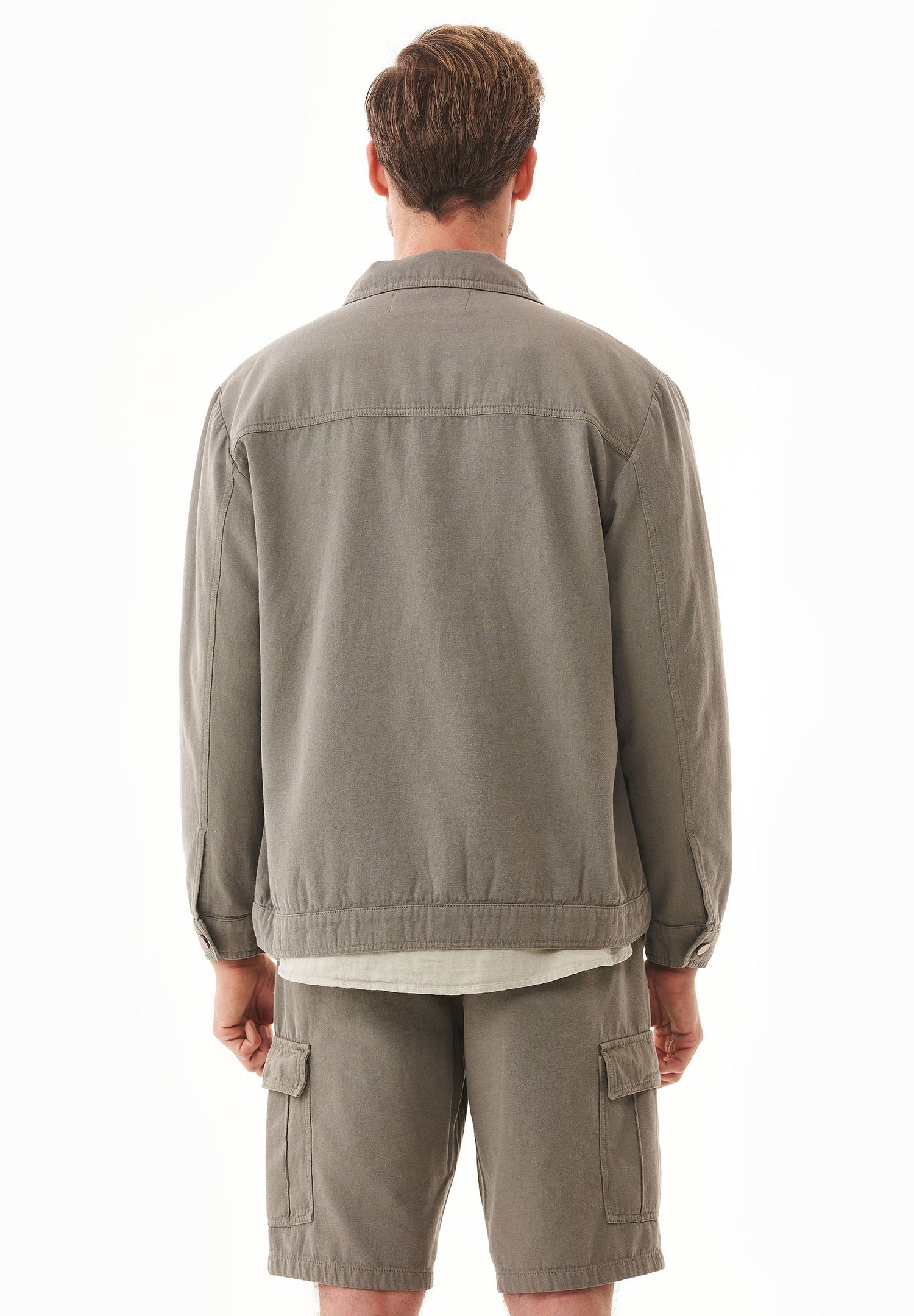 Men's Organic Cotton Shirt Jacket Smokey Olive