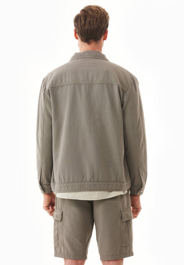 Men's Organic Cotton Shirt Jacket Smokey Olive