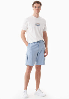 Men's Piqué Cargo Sweatshorts Ice Blue
