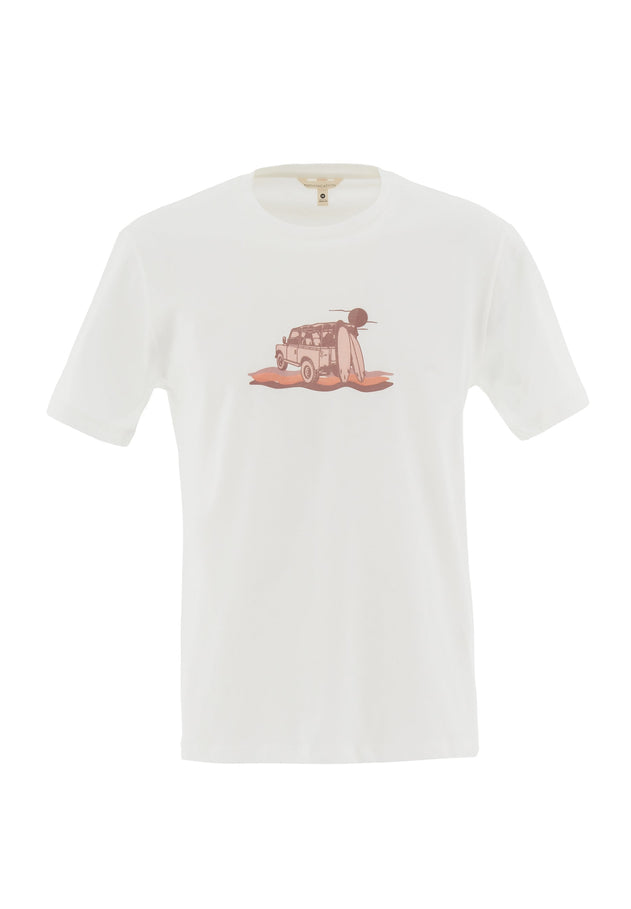 Men's Sunset Surf Organic Cotton T-Shirt Off White