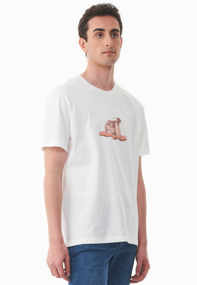 Men's Sunset Surf Organic Cotton T-Shirt Off White