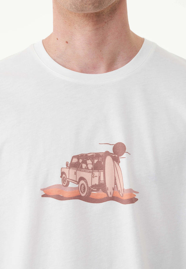 Men's Sunset Surf Organic Cotton T-Shirt Off White