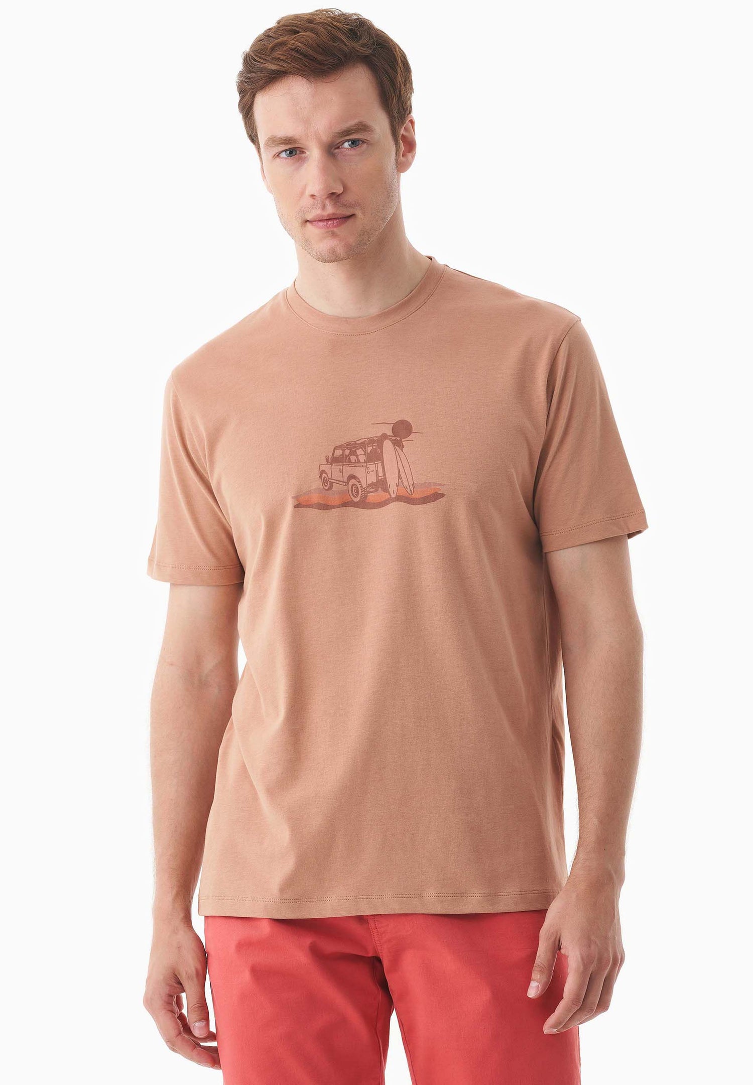 Men's Sunset Surf Organic Cotton T-Shirt Tan