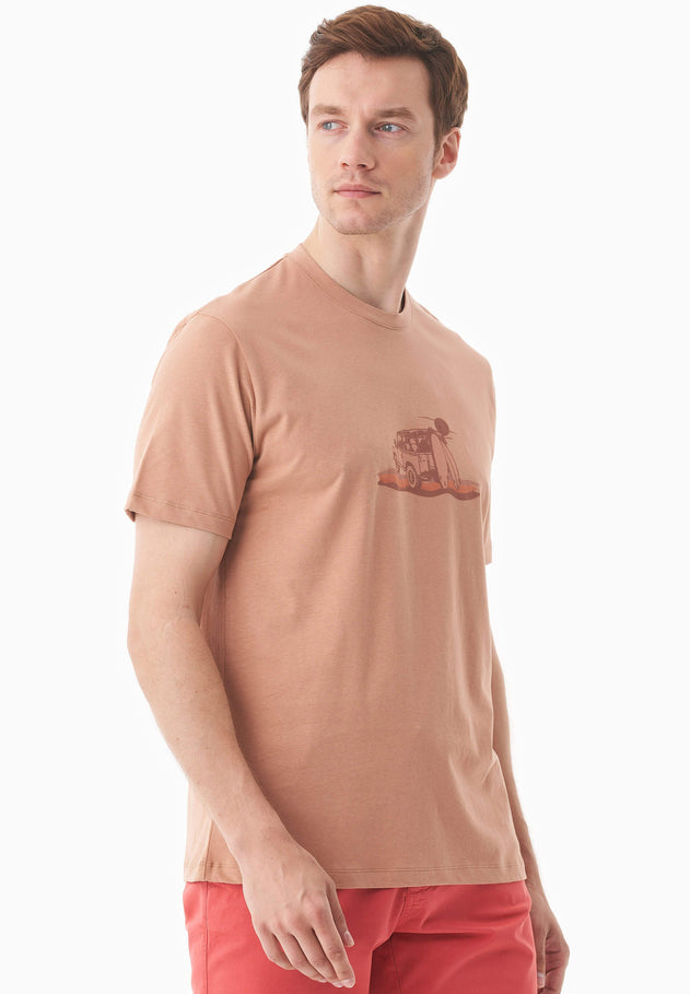 Men's Sunset Surf Organic Cotton T-Shirt Tan