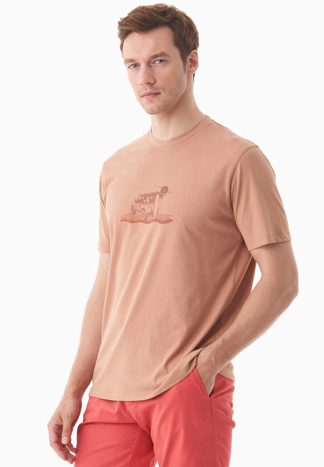 Men's Sunset Surf Organic Cotton T-Shirt Tan
