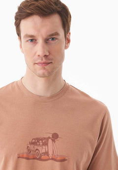 Men's Sunset Surf Organic Cotton T-Shirt Tan