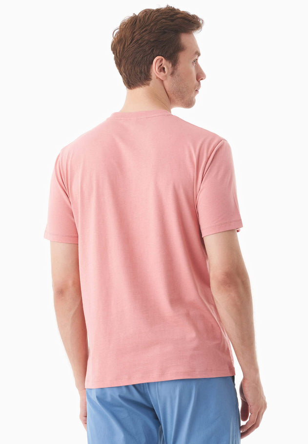 Men's Bike Print Organic Cotton T-Shirt Flamingo Pink