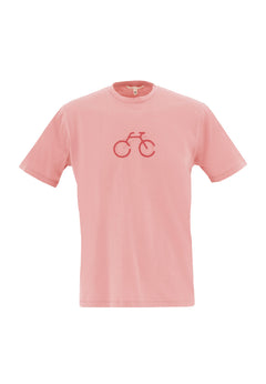 Men's Bike Print Organic Cotton T-Shirt Flamingo Pink