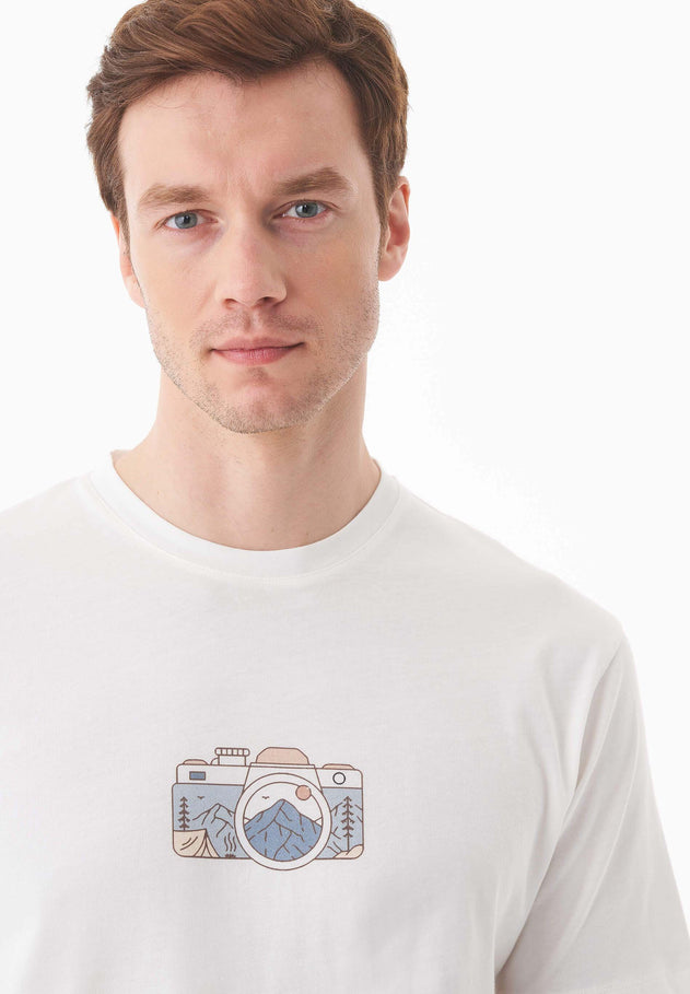 Men's Camera Organic Cotton T-Shirt Off White