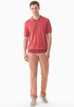 Men's Knit Polo Shirt Radiant Red